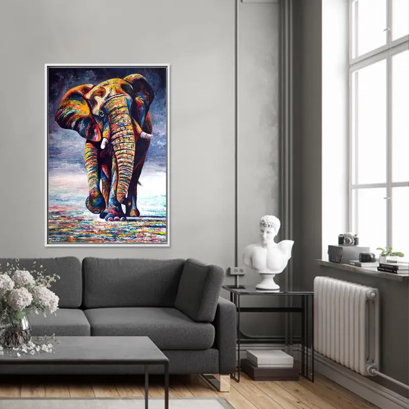 Eleganter afrikanischer Elefanten-Leinwanddruck: Trendiges abstraktes Dekor