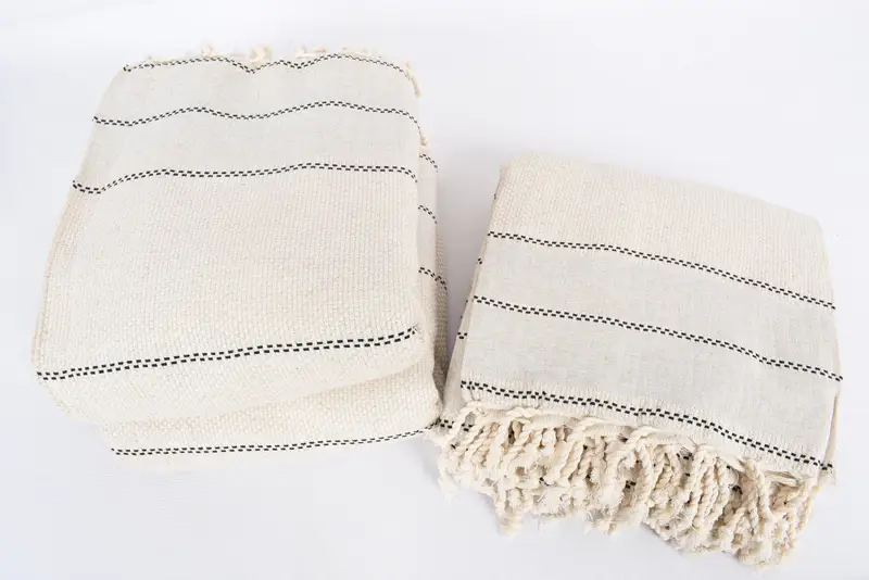 Custom Wedding Gift From Bridesmaid, Bachelorette Gifts, Bridal Shower Gift, Personalize Gift, 104x96 Linen Striped Towel, Woven Blanket - 7