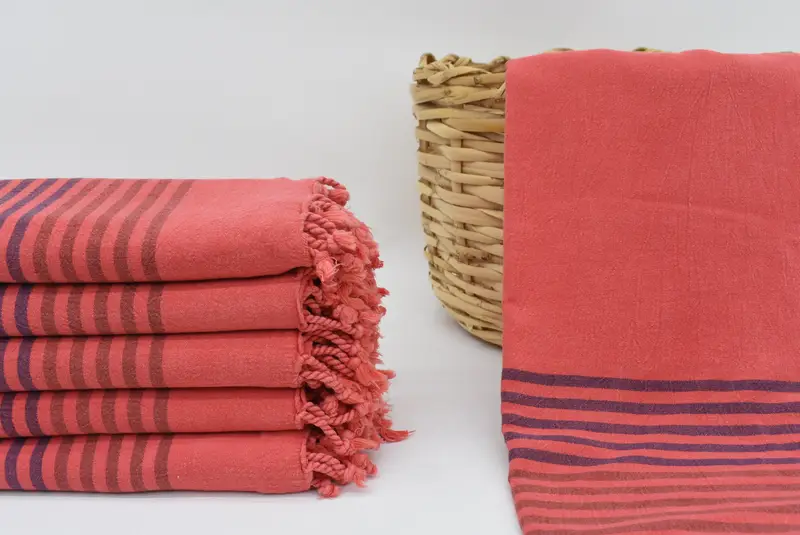 Personalized Beach Towel Monogram Turkish Cotton Red, 67x36 Inches