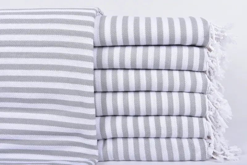 Organic Throw, Woven Blanket, Bachelorette Party Favors, 104x76 Cotton Striped Towel, Organic Beach Blanket, Throw Blanket, Best Friend Gift Ideas - 1