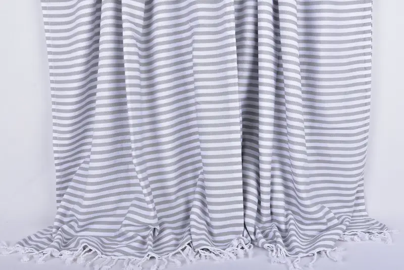 Organic Throw, Woven Blanket, Bachelorette Party Favors, 104x76 Cotton Striped Towel, Organic Beach Blanket, Throw Blanket, Best Friend Gift Ideas - 8