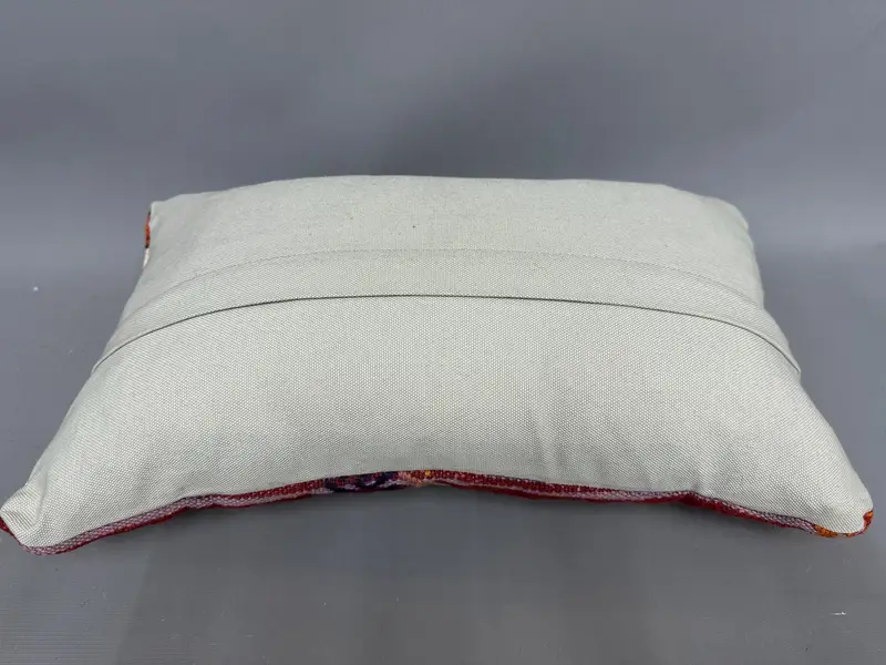 Vintage Kilim Pillow, Neutral Throw Cushion, Indoor Cushion Cover, 12x20 White Cushion Case, Pillow for Couch, Boho Pillow Sham Cover, Pillow - 7