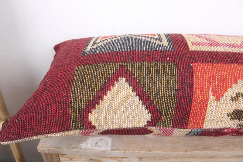 Gift Pillow, Kilim Pillow, Ethnical Kilim Rug Pillow, Oriental Cushion Case, Pattern Throw Cushion Case, 16x36 Beige Pillow Case, Pillow - 7