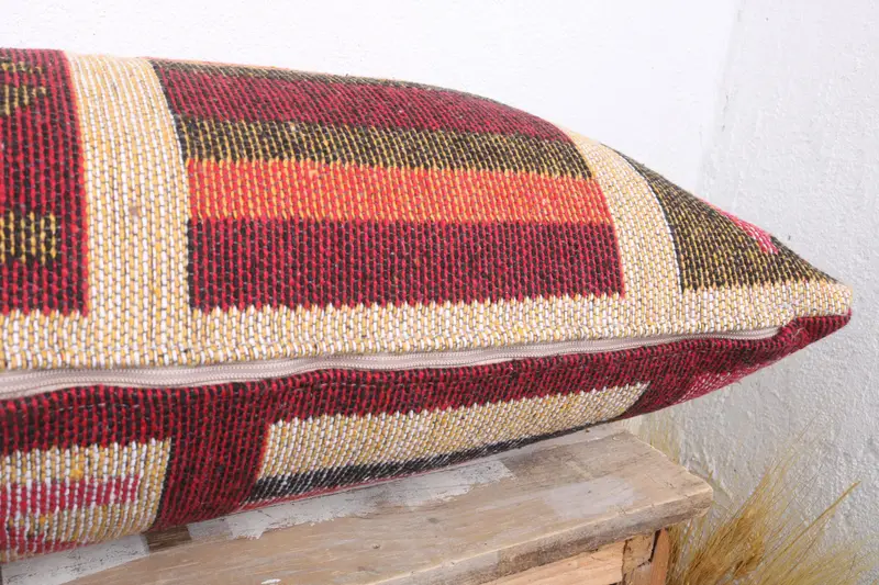 Gift Pillow, Kilim Pillow, Ethnical Kilim Rug Pillow, Oriental Cushion Case, Pattern Throw Cushion Case, 16x36 Beige Pillow Case, Pillow - 6