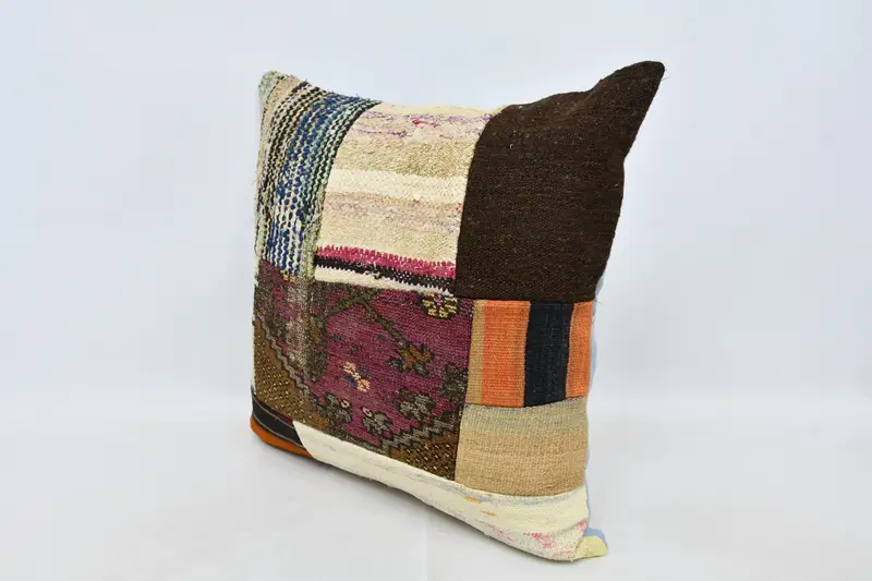 28x28 Beige Cushion Case, Christmas Pillow Sham, Cushion, Armchair Pillow, Antique Pillows, Pillow for Couch, Art Deco Pillow, Vintage Kilim Pillow - 4