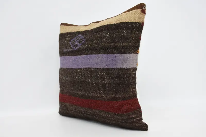 20x20 Brown Pillow Cover, Turkish Kilim Pillow, Turkish Pillow, Tribal Cushion, Pillow Case, Pattern Throw Pillow Cover, Throw Kilim Pillow - 4