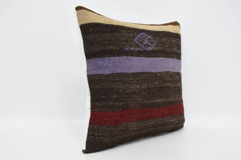 20x20 Brown Pillow Cover, Turkish Kilim Pillow, Turkish Pillow, Tribal Cushion, Pillow Case, Pattern Throw Pillow Cover, Throw Kilim Pillow - 3