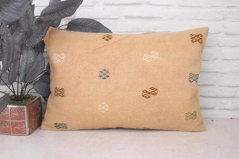 Pillow for Sofa, Home Decor Pillow, Pillow Sham, Personalized Gift Pillow Cushion Case, 16x24 Beige Cushion Case, Turkish Pillow, Art Deco Pillow - 1