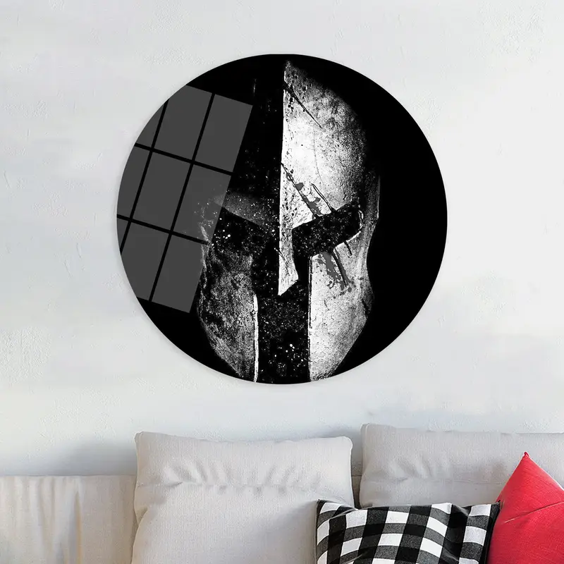 Stylish Spartan Helmet Molon Labe Black Trendy Canvas Print