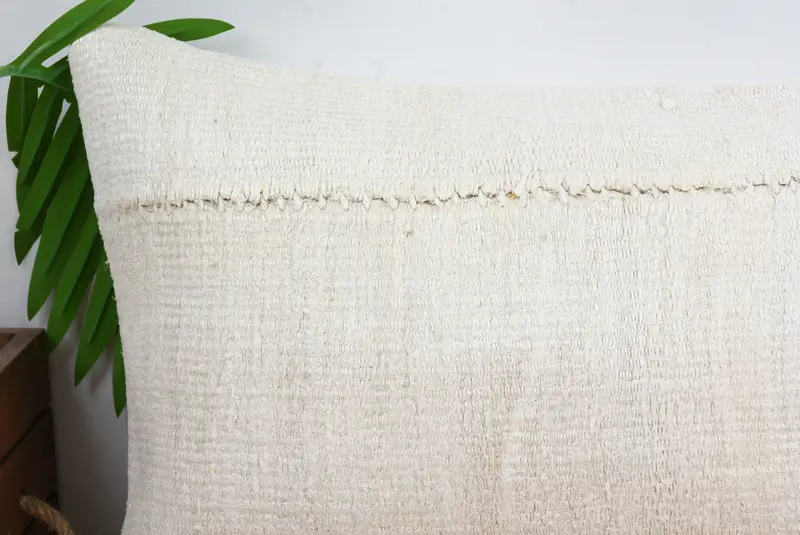 12x20 White Pillow, Antique Pillows, Car Pillow Case, Vintage Kilim Throw Pillow, Cushion Case, Turkish Corner Pillow Sham, Boho Pillow Sham Cover - 2
