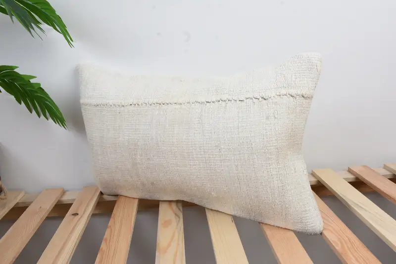 12x20 White Pillow, Antique Pillows, Car Pillow Case, Vintage Kilim Throw Pillow, Cushion Case, Turkish Corner Pillow Sham, Boho Pillow Sham Cover - 5