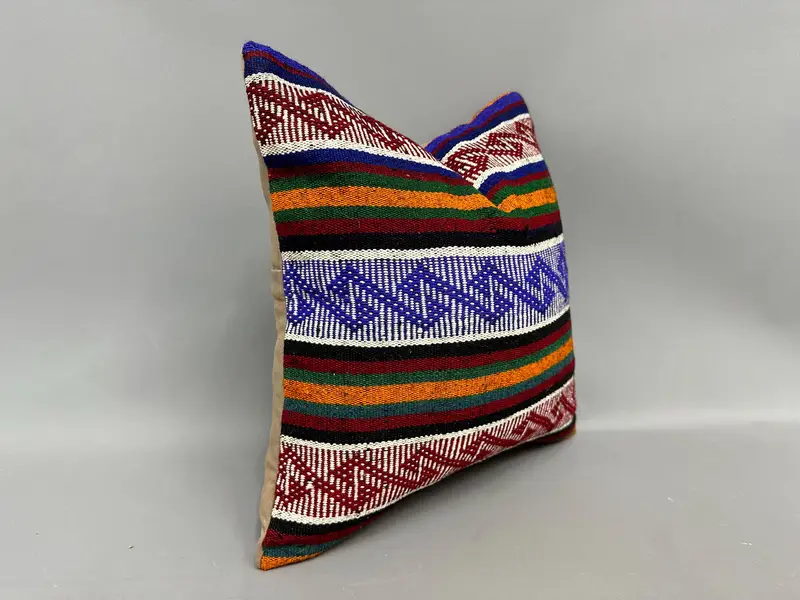 Pillow for Sofa, 18x18 Blue Pillow, Bohemian Cushion Pillow Case, Interior Designer Pillow, Gift Pillow, Custom Pillow Case, Pillow Case - 2