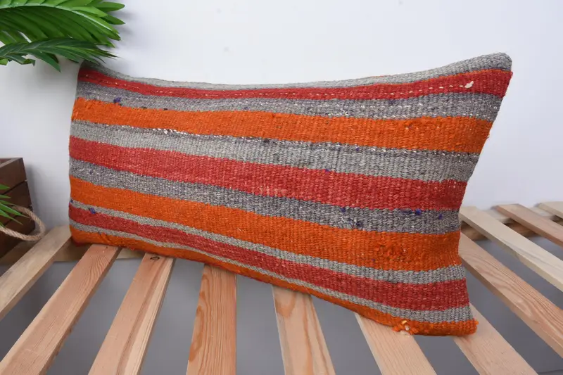 Cushion Cover, Throw Kilim Pillow, Car Cushion, Kilim Pillow Cover, Aesthetic Cushion Case, Muted Cushion, 12x24 Red Pillow Case, Antique Pillows - 4