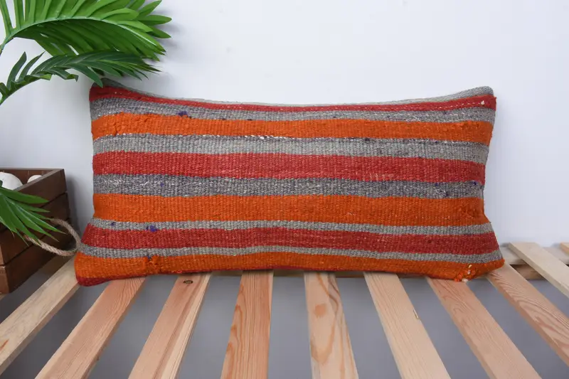 Cushion Cover, Throw Kilim Pillow, Car Cushion, Kilim Pillow Cover, Aesthetic Cushion Case, Muted Cushion, 12x24 Red Pillow Case, Antique Pillows - 1