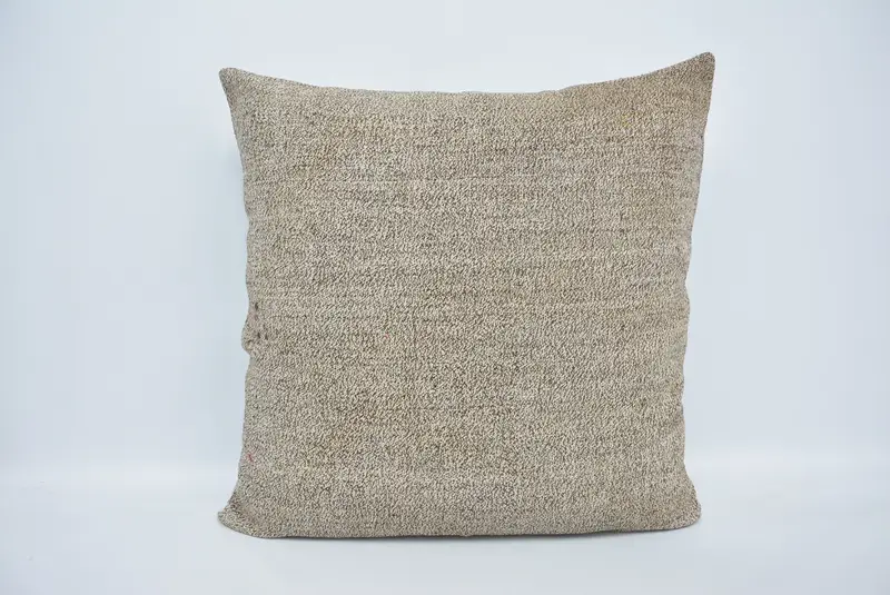 Handgefertigtes braun-beige kariertes Kissen, vielseitiges 32x32 Dekokissen