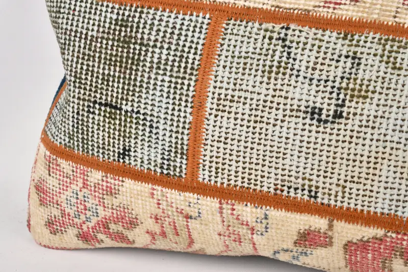 Seat Cushion Cover, Pillow Sham, Vintage Pillow, Turkish Bench Cushion, 12x43 Beige Pillow Case, Kilim Pillow Cover, Vintage Kilim Pillow - 4