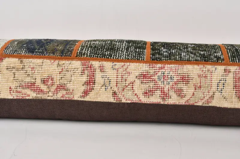 Seat Cushion Cover, Pillow Sham, Vintage Pillow, Turkish Bench Cushion, 12x43 Beige Pillow Case, Kilim Pillow Cover, Vintage Kilim Pillow - 5