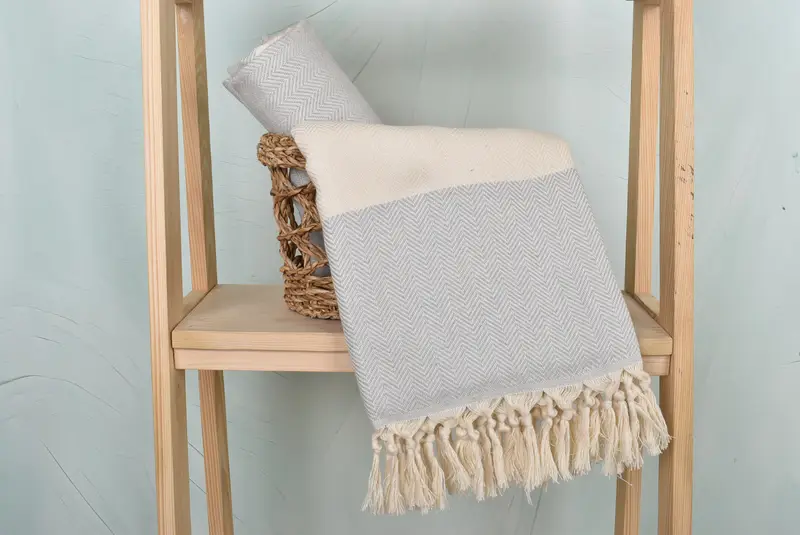 Pool Towels, Beach Towel Bulk, Personalized Wedding Gift, Welcome Wedding Gift, Monogram Towels, Turkish Towel USA, 70x40 Cotton Herringbone Towel - 4