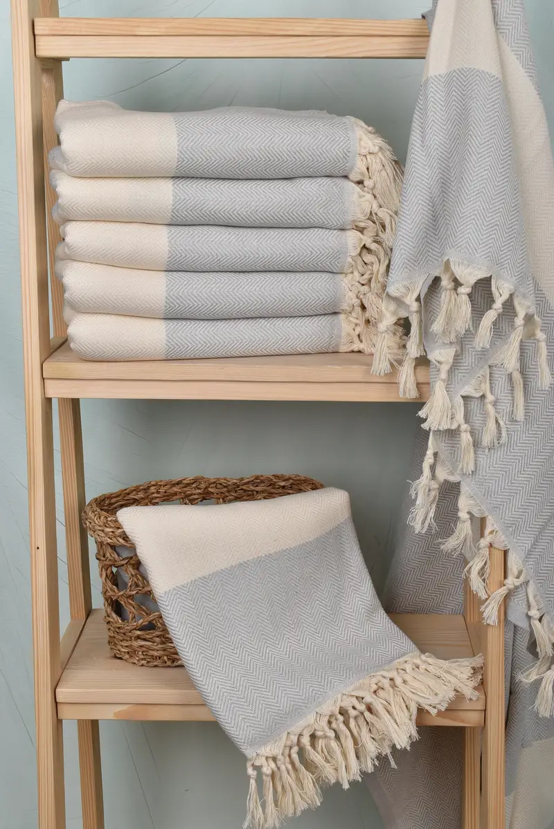 Pool Towels, Beach Towel Bulk, Personalized Wedding Gift, Welcome Wedding Gift, Monogram Towels, Turkish Towel USA, 70x40 Cotton Herringbone Towel - 3