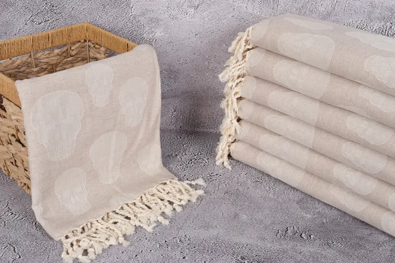 Spa Gift, Turkish Towel Personalized, Pool Towels, 68x36 Cotton Skull Patterned Towel, Sand-free towel, Custom Towel, Bridesmaid Towel, Beach towel - 3