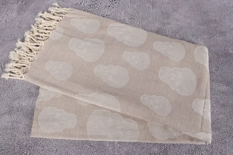 Spa Gift, Turkish Towel Personalized, Pool Towels, 68x36 Cotton Skull Patterned Towel, Sand-free towel, Custom Towel, Bridesmaid Towel, Beach towel - 6