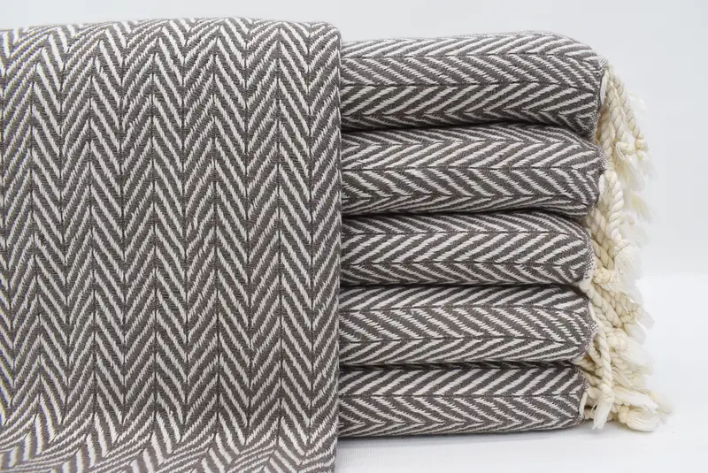 トルコタオル、バスタオル、40x70 ブラウンタオル、オーガニックコットン、ビーチタオル - 1