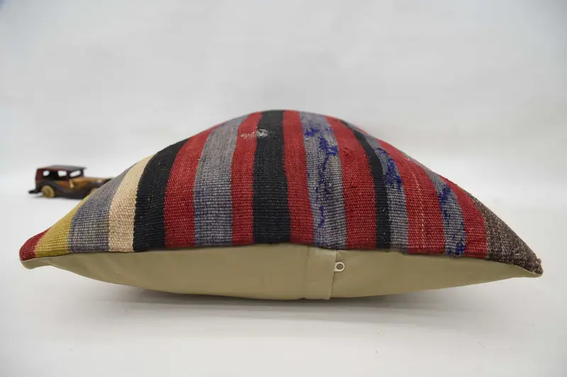 Kilim Cushion Sham, 20x28 Red Pillow Cover, Decorative Throw Pillow Sham, Antique Pillows, Pillow, Turkish Kilim Pillow, Ethnic Throw Cushion Case - 5