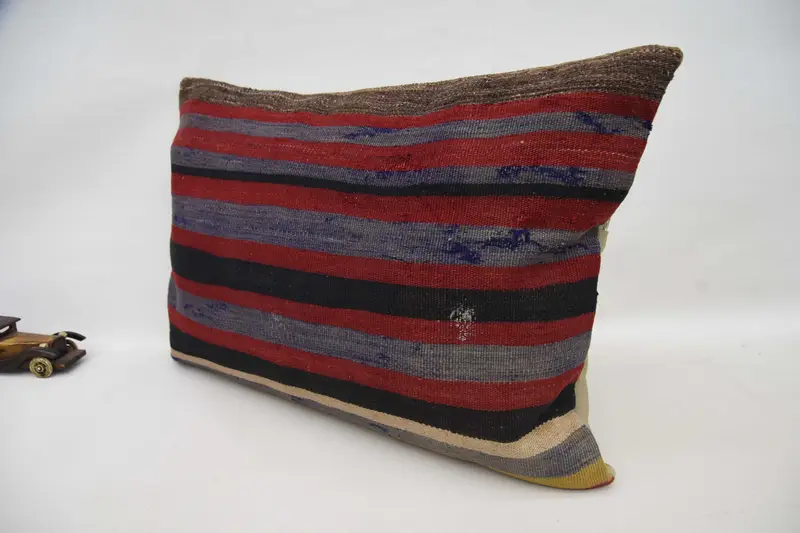 Kilim Cushion Sham, 20x28 Red Pillow Cover, Decorative Throw Pillow Sham, Antique Pillows, Pillow, Turkish Kilim Pillow, Ethnic Throw Cushion Case - 6