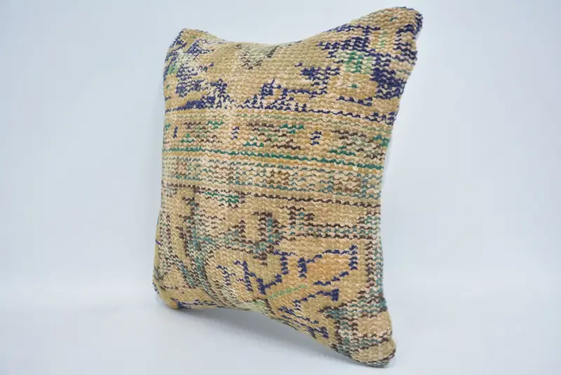 Kilim Pillow Cover, 14x14 Beige Pillow Case, Vintage Kilim Throw Pillow, Neutral Throw Cushion Case, Vintage Pillow, Pillow Cover - 4