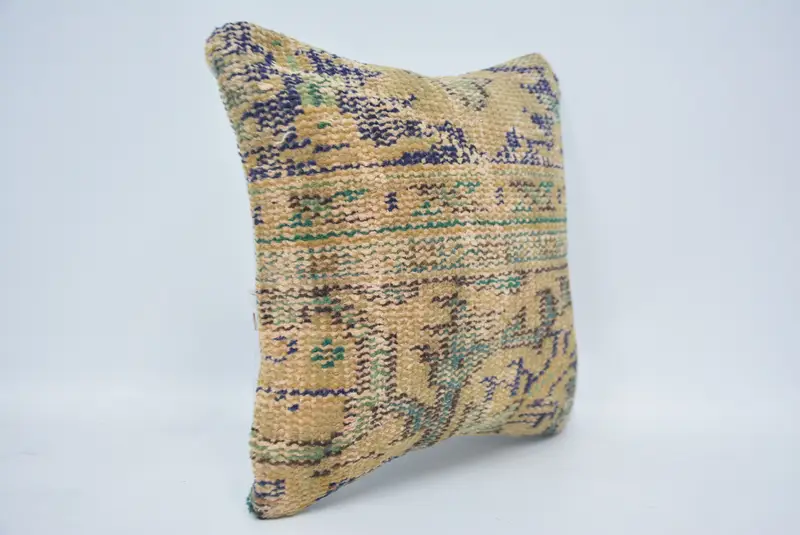 Kilim Pillow Cover, 14x14 Beige Pillow Case, Vintage Kilim Throw Pillow, Neutral Throw Cushion Case, Vintage Pillow, Pillow Cover - 3
