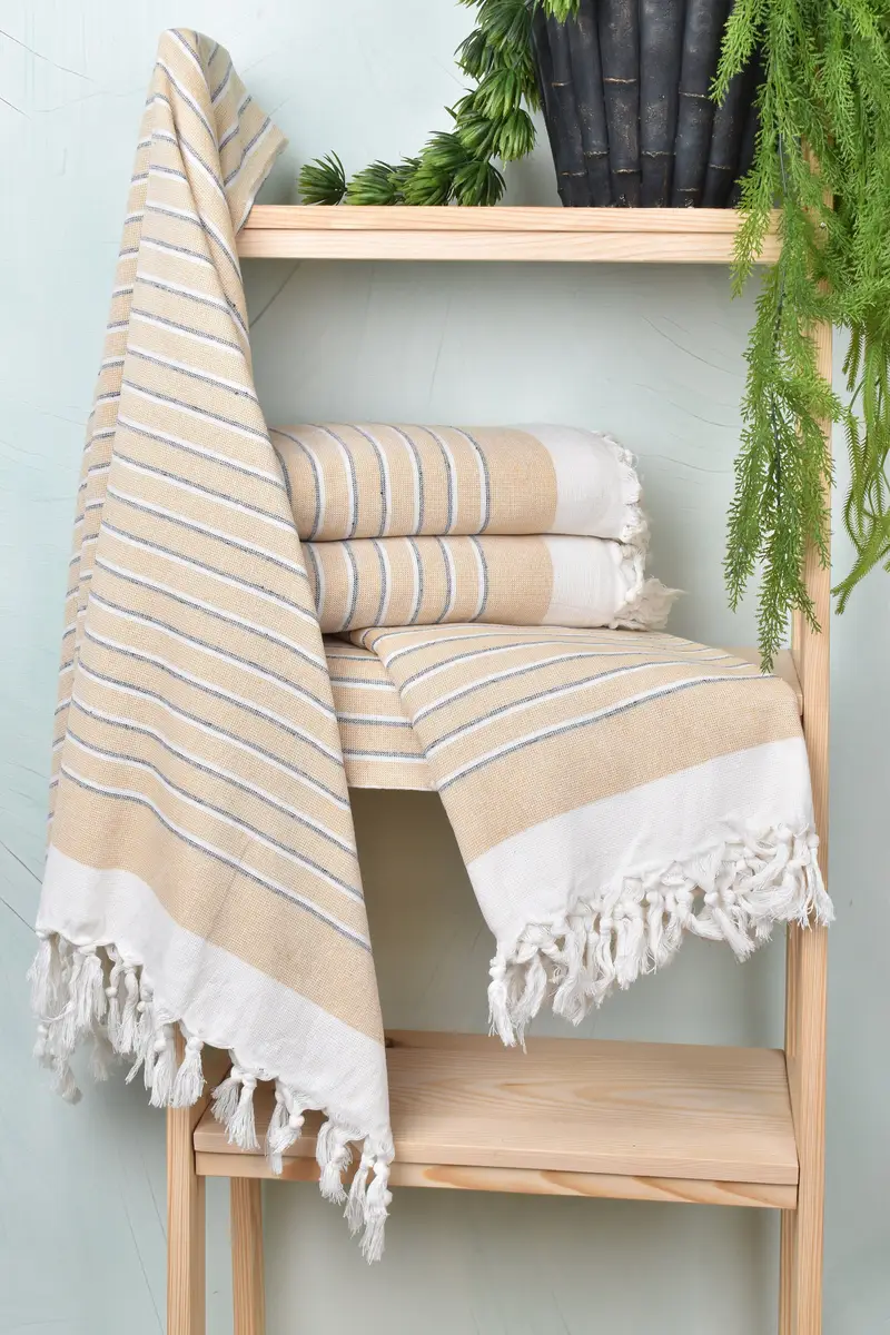 Best Friend Gift, Bachelorette Party Gifts, Turkish Towel USA, Bridal Gifts, Monogrammed Beach Towel, 68x40 Cotton Striped Terry Towel - 6