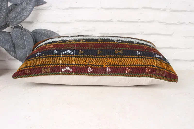 Pillow for Couch, Meditation Cushion Cover, 10x20 White Cushion Case, Chair Cushion, Cushion, Home Decor Pillow, Kilim Pillow Cover - 5