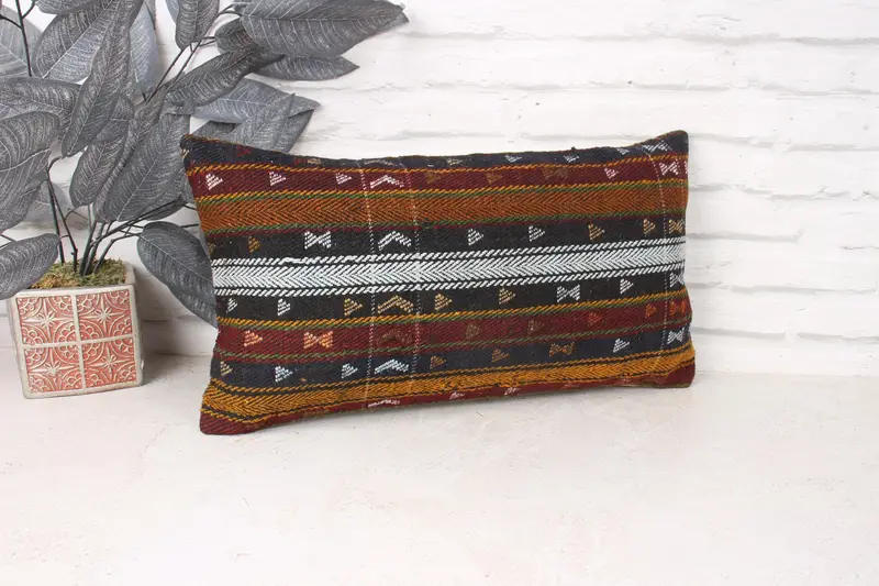 Pillow for Couch, Meditation Cushion Cover, 10x20 White Cushion Case, Chair Cushion, Cushion, Home Decor Pillow, Kilim Pillow Cover - 3