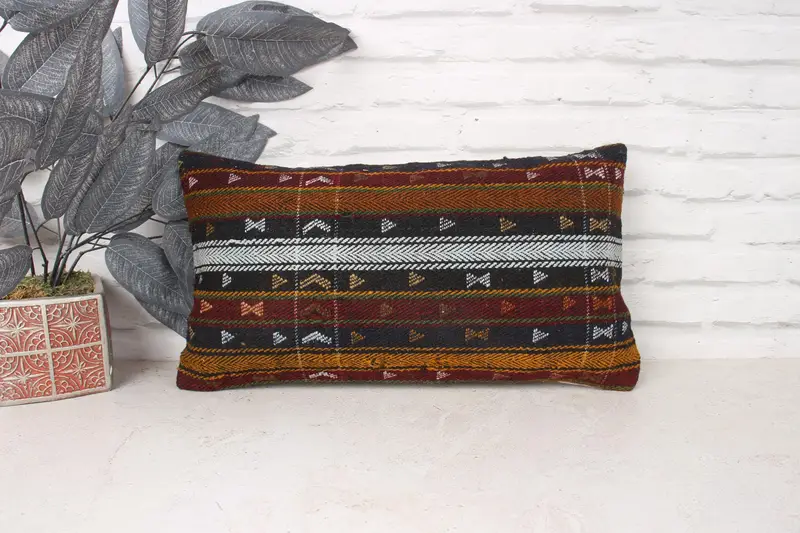 Pillow for Couch, Meditation Cushion Cover, 10x20 White Cushion Case, Chair Cushion, Cushion, Home Decor Pillow, Kilim Pillow Cover - 1