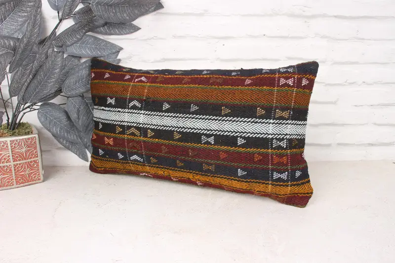 Pillow for Couch, Meditation Cushion Cover, 10x20 White Cushion Case, Chair Cushion, Cushion, Home Decor Pillow, Kilim Pillow Cover - 4