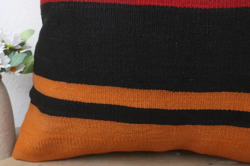 20x20 Orange Cushion Cover, Cushion, Ethnical Kilim Rug Pillow, Art Deco Pillow, Pillow for Sofa, Handmade Throw Pillow Cover, Throw Kilim Pillow - 3
