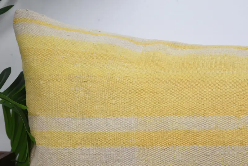 Vintage Kilim Pillow, Antique Pillows, 16x48 Yellow Cushion Case, Pastel Pillow, Ethnical Kilim Rug Pillow, Designer Throw Pillow, Cushion Cover - 2
