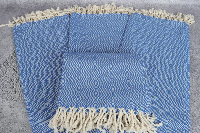 Thin towel, Welcome Wedding Gift, Quick-dry peshtemal, Mexico Bachelorette Party Gifts, 70x40 Cotton Zigzag Diamond Towel, Turkish bath towel - 4