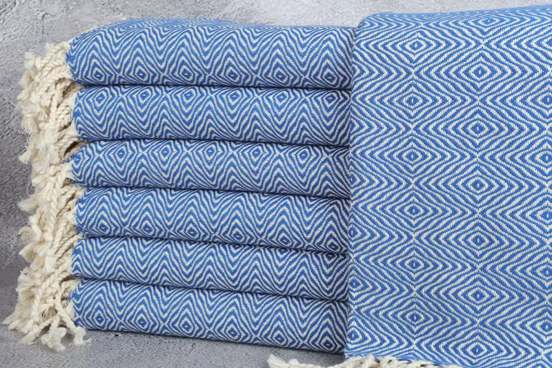 Thin towel, Welcome Wedding Gift, Quick-dry peshtemal, Mexico Bachelorette Party Gifts, 70x40 Cotton Zigzag Diamond Towel, Turkish bath towel - 1