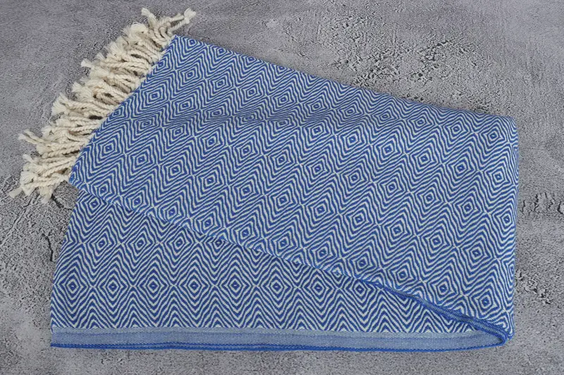 Thin towel, Welcome Wedding Gift, Quick-dry peshtemal, Mexico Bachelorette Party Gifts, 70x40 Cotton Zigzag Diamond Towel, Turkish bath towel - 6
