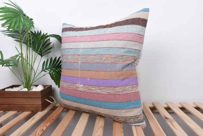 Cushion Cover, Anatolian Pillow Case, 24x24 Purple Pillow, Vintage Pillow, Customized Pillow Case, Vintage Kilim Pillow, Pillow for Couch - 5
