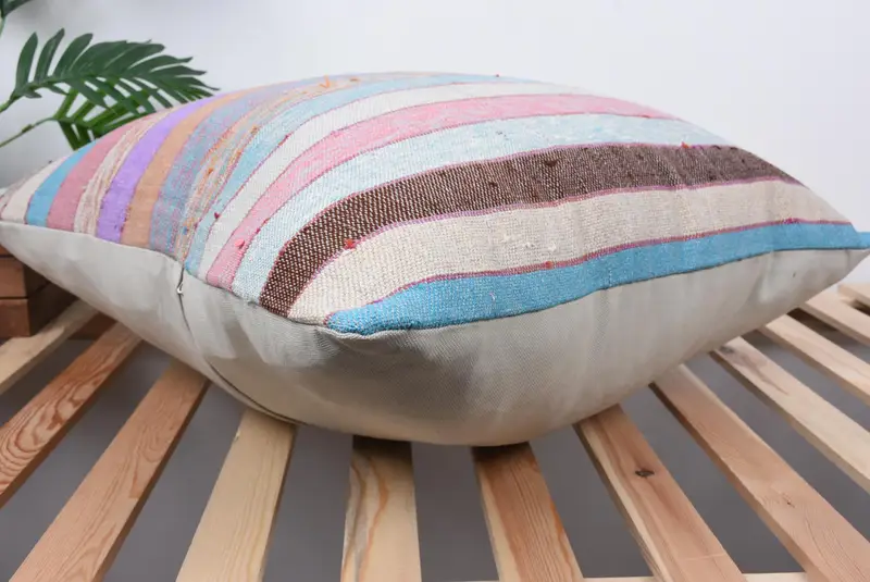 Cushion Cover, Anatolian Pillow Case, 24x24 Purple Pillow, Vintage Pillow, Customized Pillow Case, Vintage Kilim Pillow, Pillow for Couch - 6