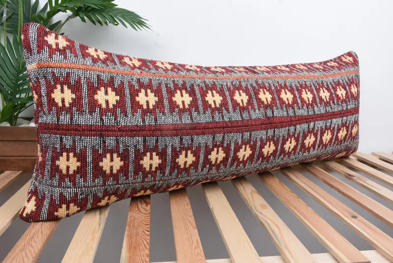 Boho Pillow Sham Cover, Toss Pillow Sham, Kilim Pillow, Cushion Cover, 16x43 White Pillow Case, Custom Pillow, Meditation Cushion Case, Gift Pillow - 4