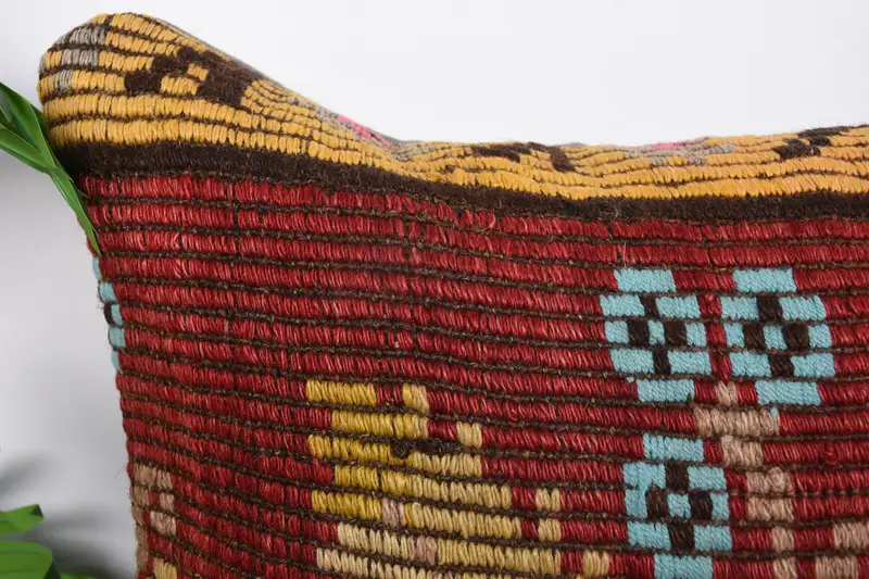 Pillow, Handmade Kilim Cushion, 20x20 Red Cushion Cover, Home Decor Pillow, Personalized Gift Pillow Pillow Sham, Kilim Pillow Cover - 2