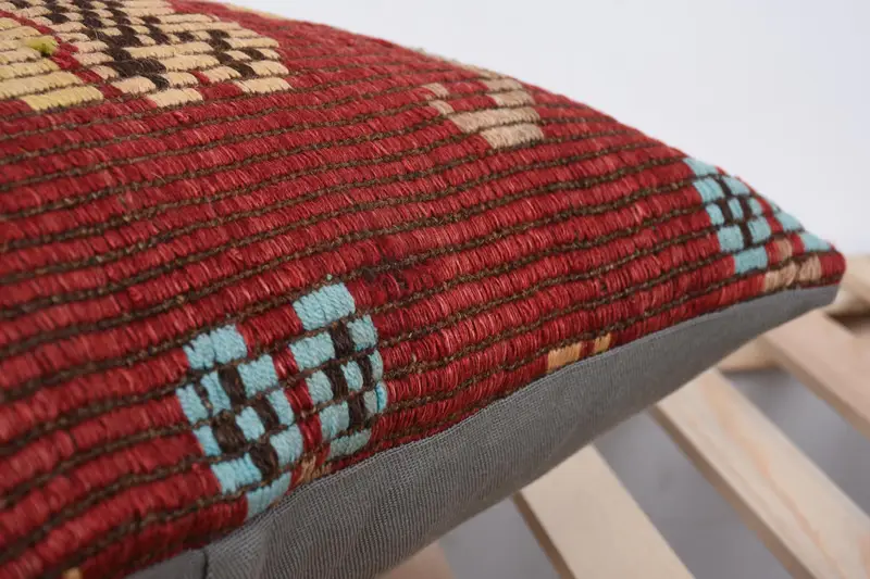 Pillow, Handmade Kilim Cushion, 20x20 Red Cushion Cover, Home Decor Pillow, Personalized Gift Pillow Pillow Sham, Kilim Pillow Cover - 7