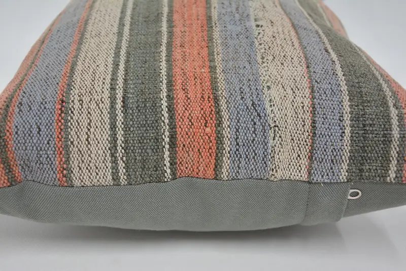 Handmade Kilim Cushion, Throw Kilim Pillow, Ikat Pillow, Turkish Pillow, Christmas Cushion, Bolster Throw Cushion Case, Pillow, 16x24 Blue Cushion - 5
