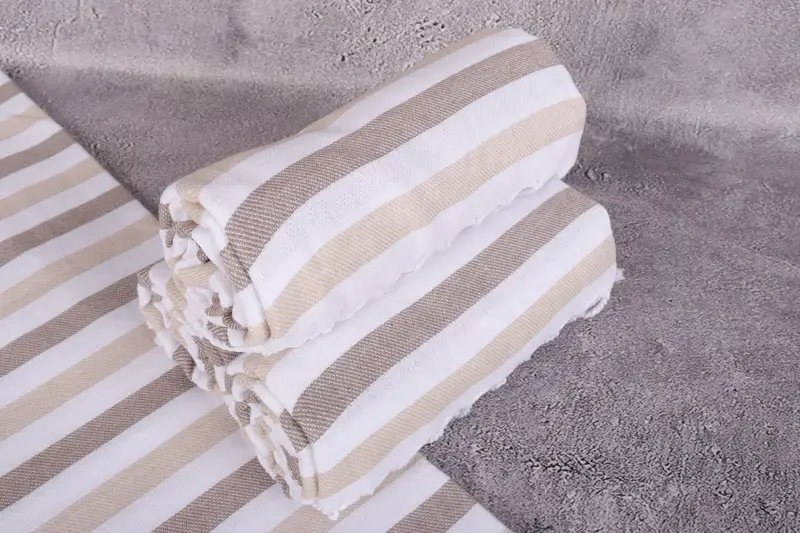 Wedding Gift Ideas, Unique Wedding Gift, 70x40 Cotton Striped Towel, Handmade Gift, Absorbent towel, Bridesmaid Gift, First Wedding Anniversary Gift - 7
