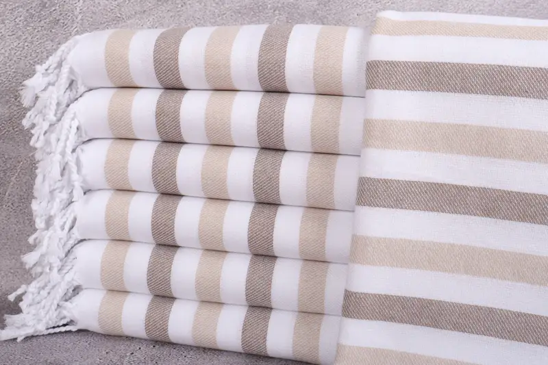 Wedding Gift Ideas, Unique Wedding Gift, 70x40 Cotton Striped Towel, Handmade Gift, Absorbent towel, Bridesmaid Gift, First Wedding Anniversary Gift - 1