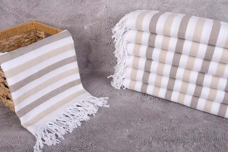 Wedding Gift Ideas, Unique Wedding Gift, 70x40 Cotton Striped Towel, Handmade Gift, Absorbent towel, Bridesmaid Gift, First Wedding Anniversary Gift - 3