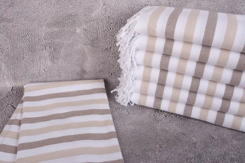 Wedding Gift Ideas, Unique Wedding Gift, 70x40 Cotton Striped Towel, Handmade Gift, Absorbent towel, Bridesmaid Gift, First Wedding Anniversary Gift - 2